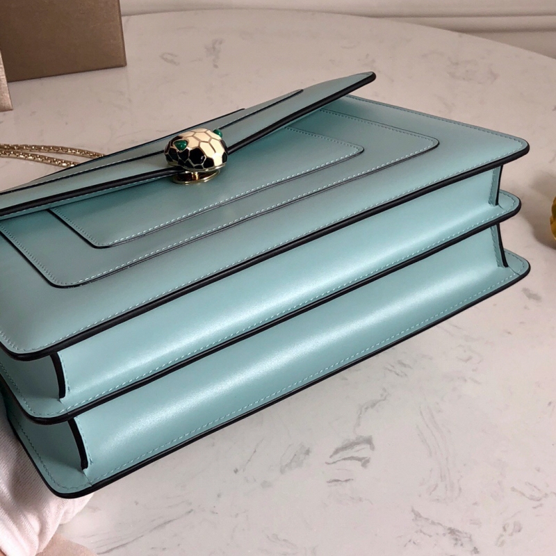 Bvlgari寶格麗 Serpenti Forever系列女包 Bvlgari蛇頭包 青藍色