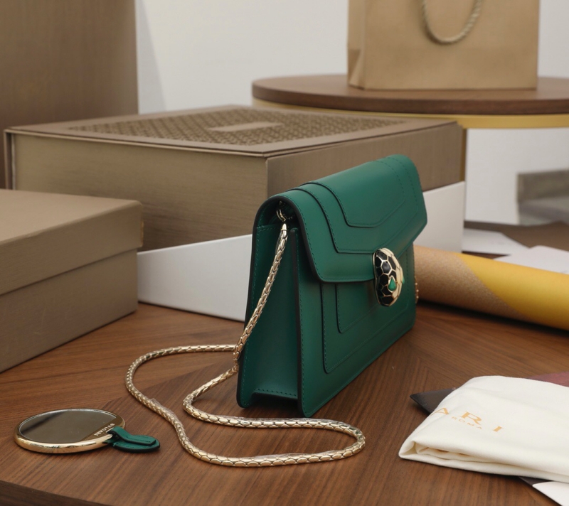 370449 Bvlgari寶格麗 Serpenti Forever系列翻蓋女包 寶格麗蛇頭包 森林綠