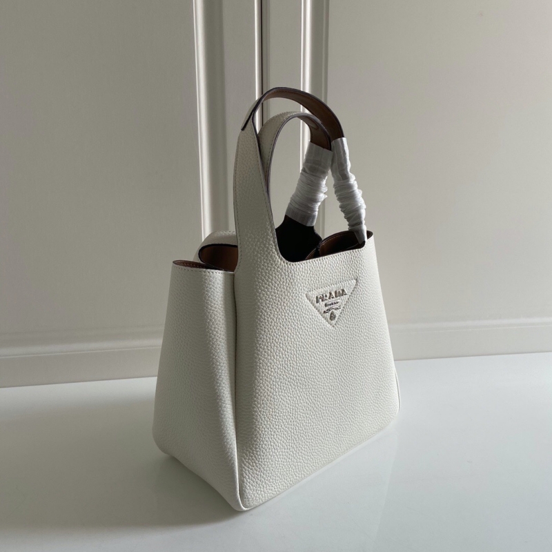 1BG335 Prada皮革手提包 普拉達托特包菜籃子 白色