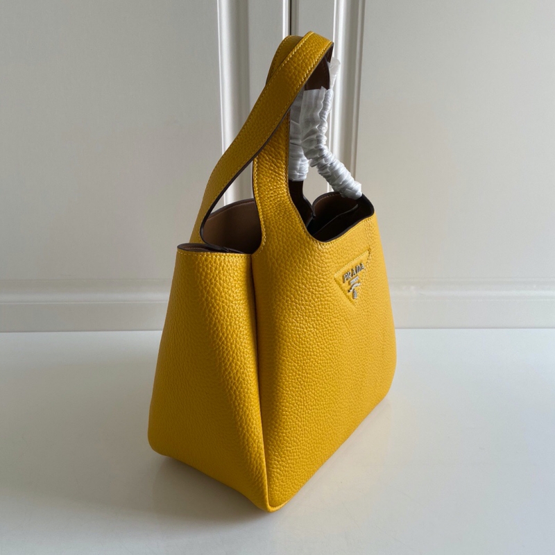 1BG335 Prada皮革手提包 普拉達托特包菜籃子 黃色