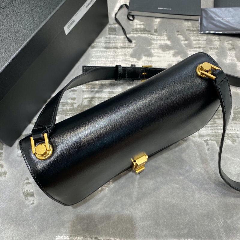 285060 YSL圣羅蘭女包 CARRE光滑皮革肩背包 黑色