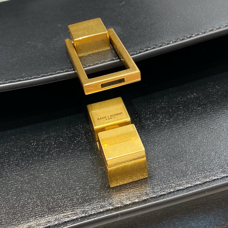 285060 YSL圣羅蘭女包 CARRE光滑皮革肩背包 黑色