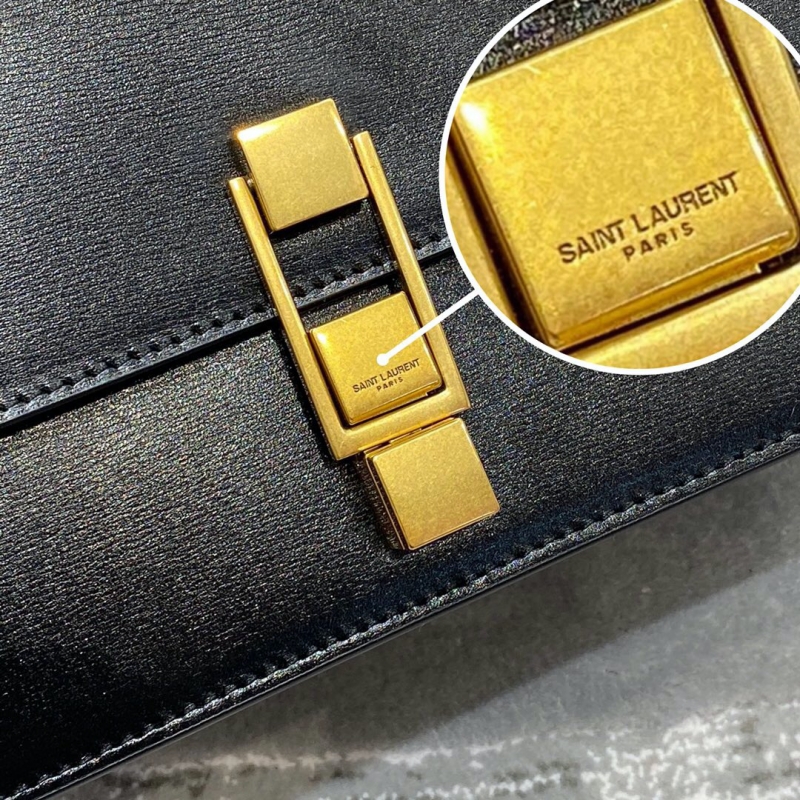 285060 YSL圣羅蘭女包 CARRE光滑皮革肩背包 黑色