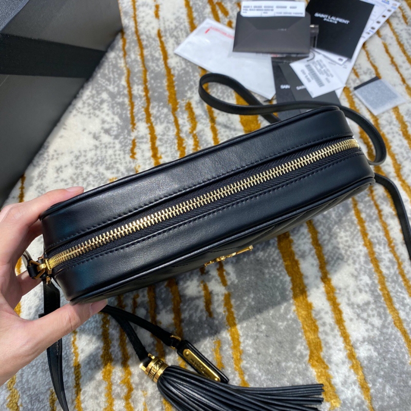 520534 YSL圣羅蘭女包 LOU CAMERA BAG 黑色小牛皮相機包 金扣