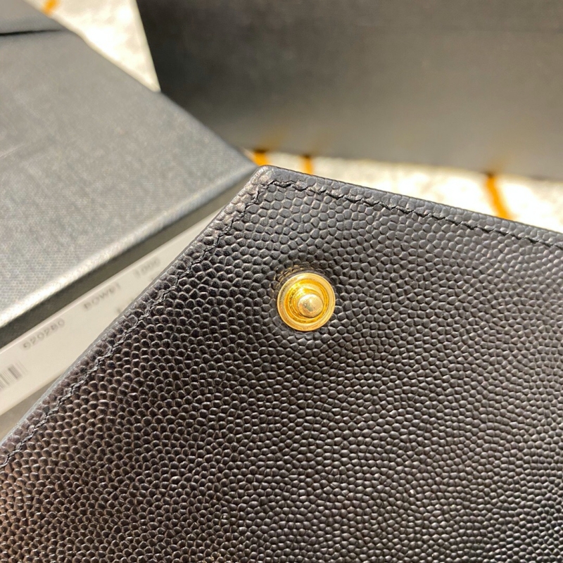 620280 YSL圣羅蘭女包 MONOGRAM粒面壓印皮革信封包 黑色