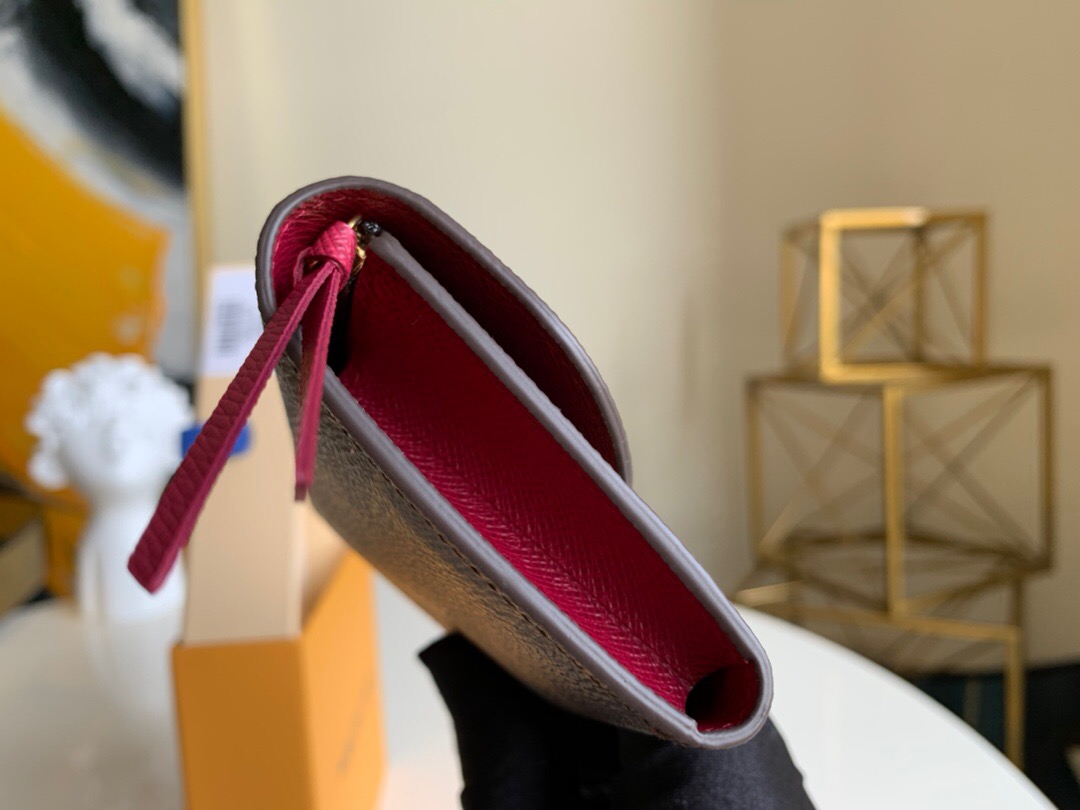 M41939 M62361 LV Rosalie 零錢(qián)包 LV官網(wǎng)女士短款豆豆錢(qián)夾 玫紅