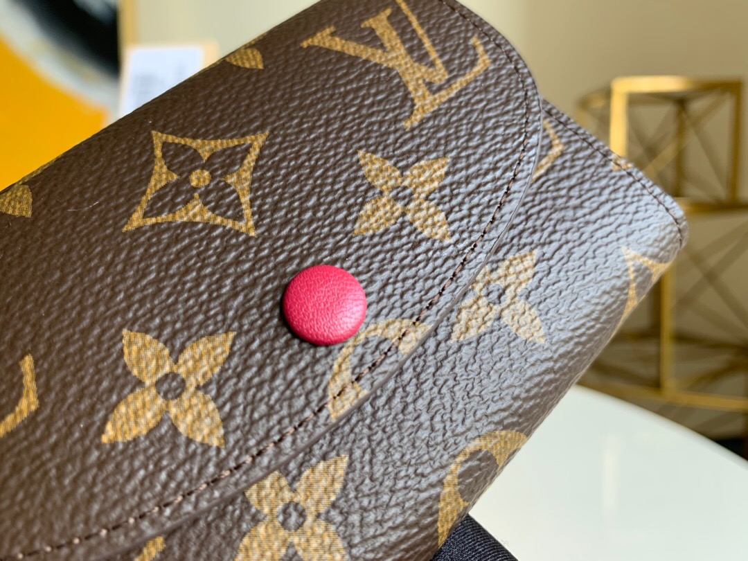 M41939 M62361 LV Rosalie 零錢(qián)包 LV官網(wǎng)女士短款豆豆錢(qián)夾 玫紅