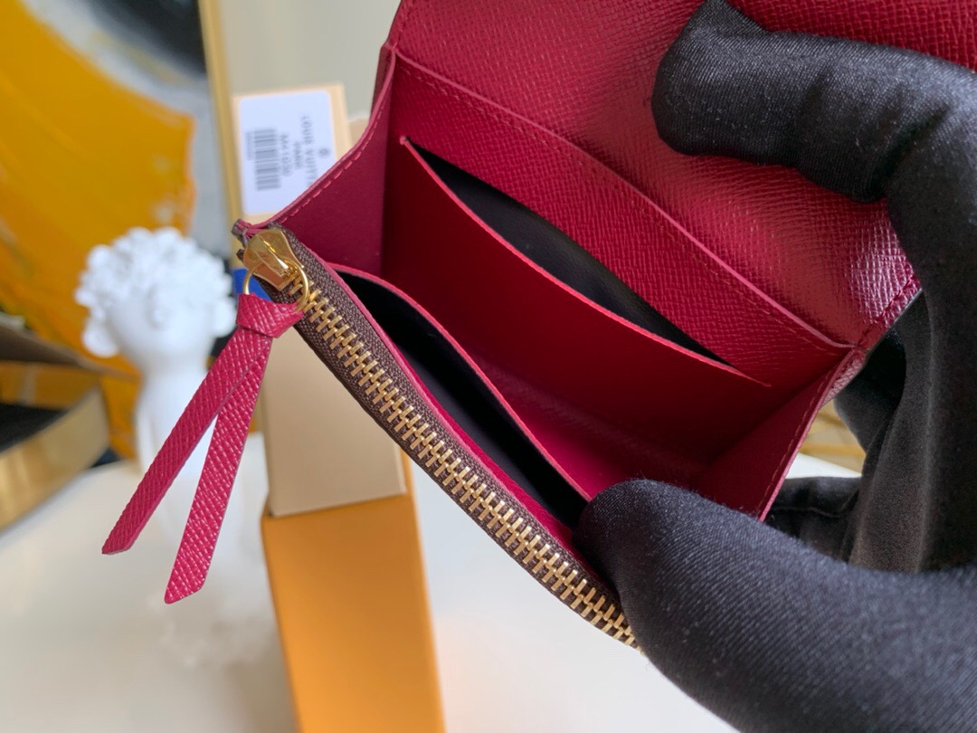 M41939 M62361 LV Rosalie 零錢(qián)包 LV官網(wǎng)女士短款豆豆錢(qián)夾 玫紅