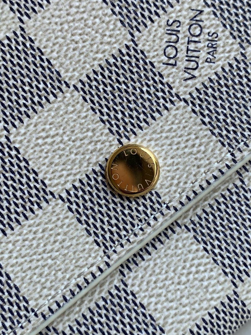 N63241 LV Anais錢夾 Damier Azur 帆布白格三折短夾