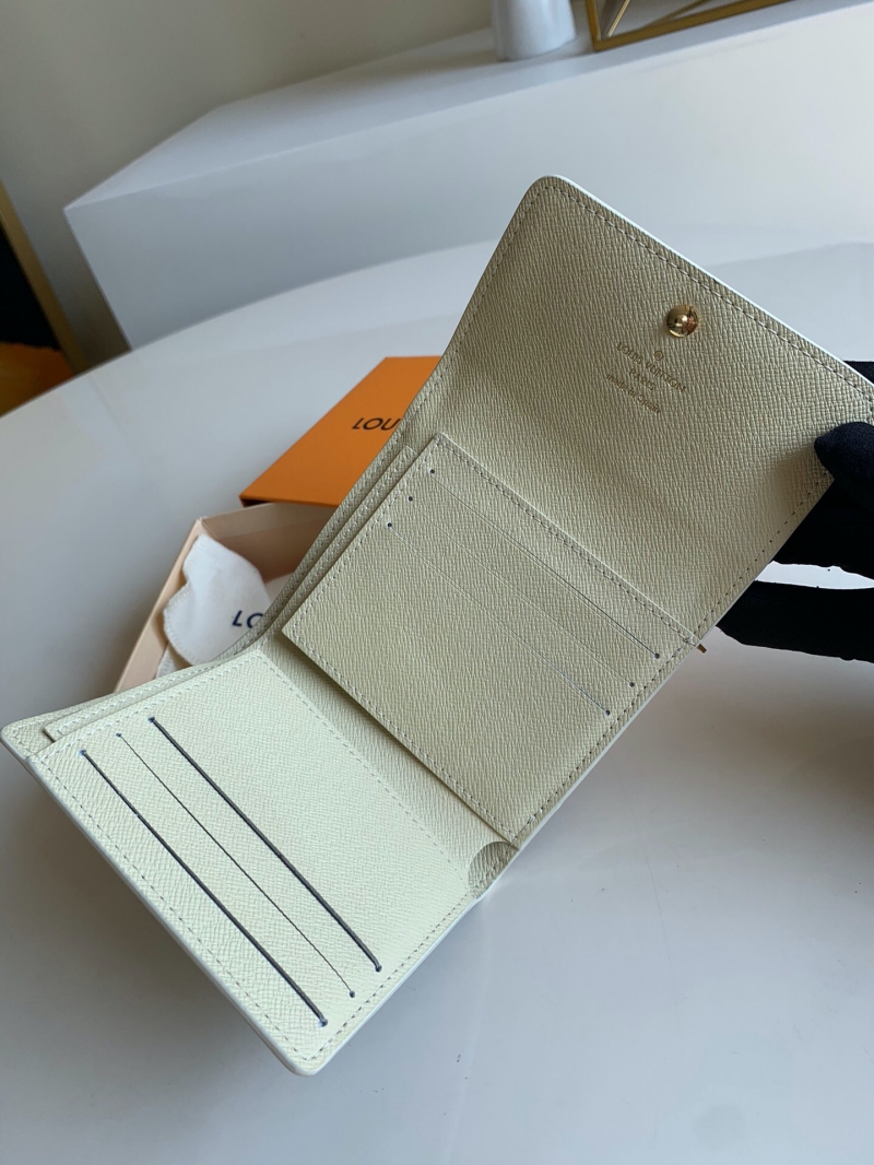 N63241 LV Anais錢夾 Damier Azur 帆布白格三折短夾