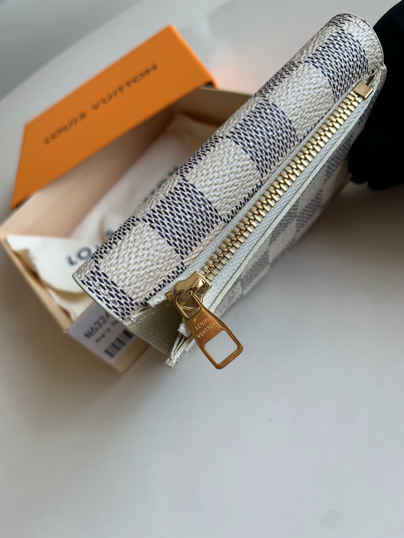 N63241 LV Anais錢夾 Damier Azur 帆布白格三折短夾