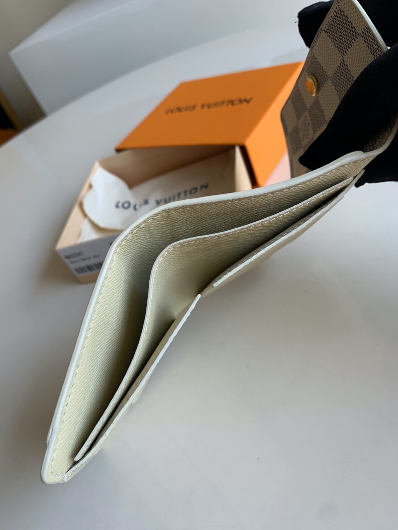 N63241 LV Anais錢夾 Damier Azur 帆布白格三折短夾