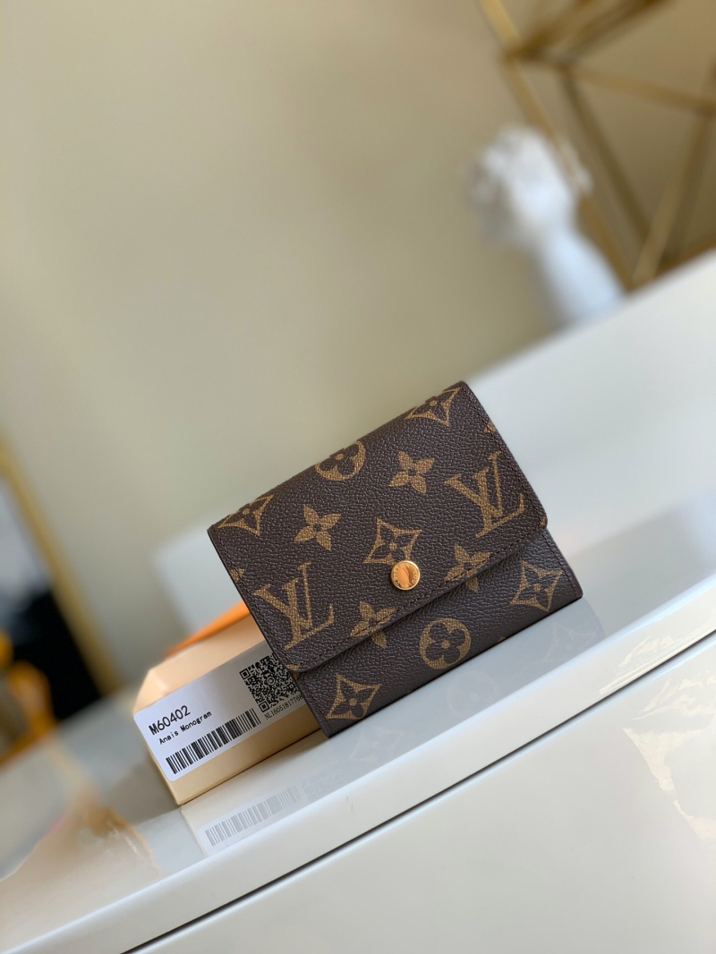 M60402 LV Anais 錢夾 Monogram 老花帆布三折短夾 LV拉鏈錢包