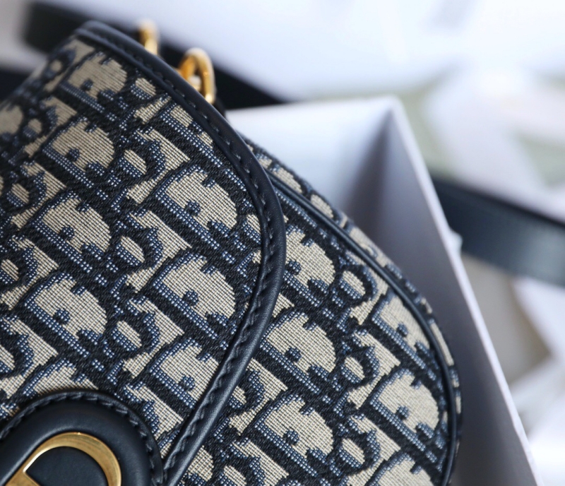 M9319 迪奧 Dior Bobby 中號手袋 藍色 Oblique 印花女包