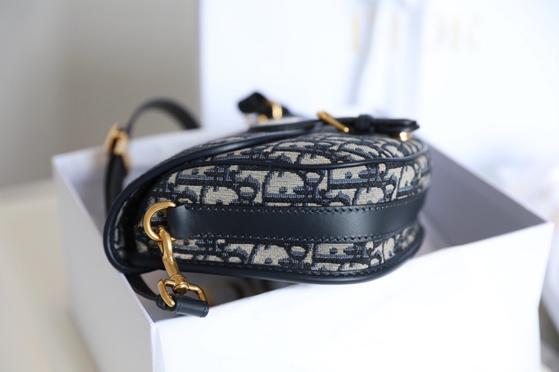 M9319 迪奧 Dior Bobby 中號手袋 藍色 Oblique 印花女包