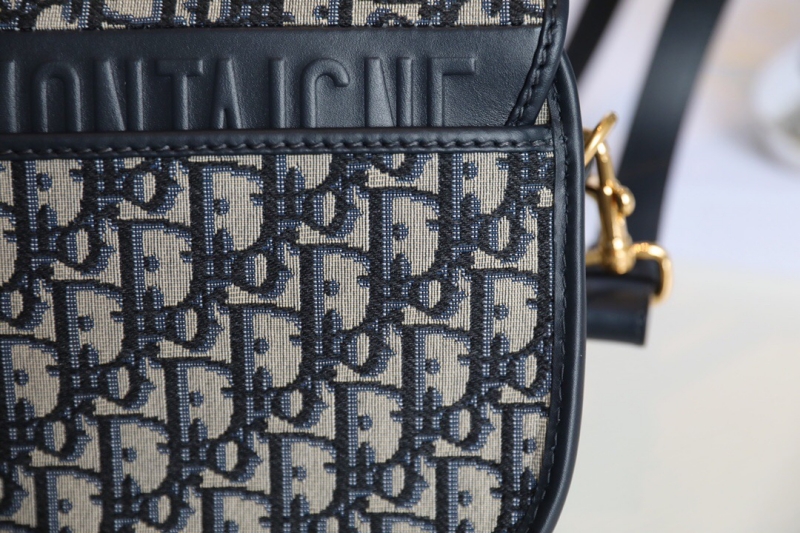 M9319 迪奧 Dior Bobby 中號手袋 藍色 Oblique 印花女包