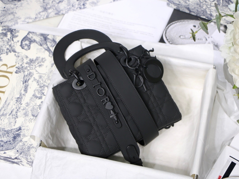 M0538 Dior Lady Dior My ABCDior 手袋 啞光牛皮革藤格紋 黑色