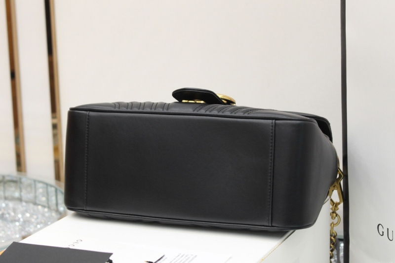 498110 Gucci古馳 GG Marmont系列小號手提包 黑色