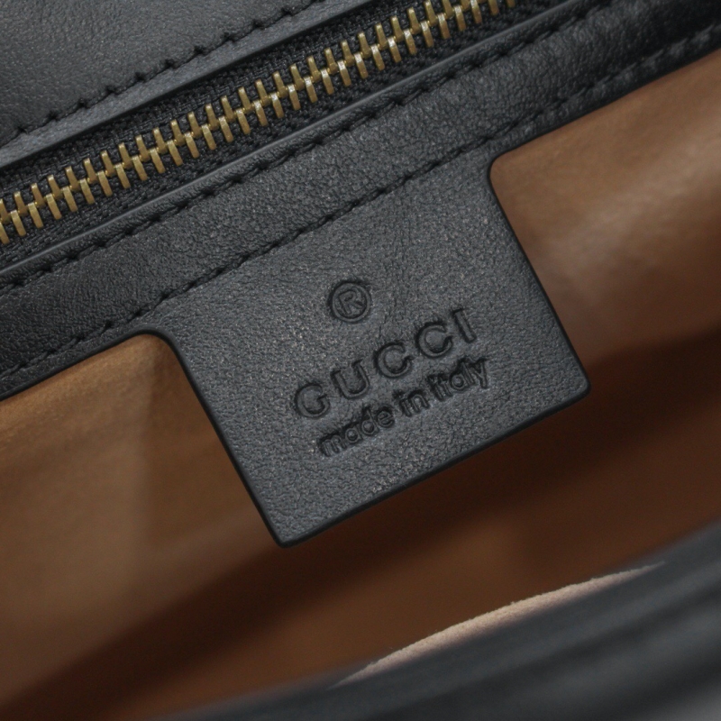 498110 Gucci古馳 GG Marmont系列小號手提包 黑色