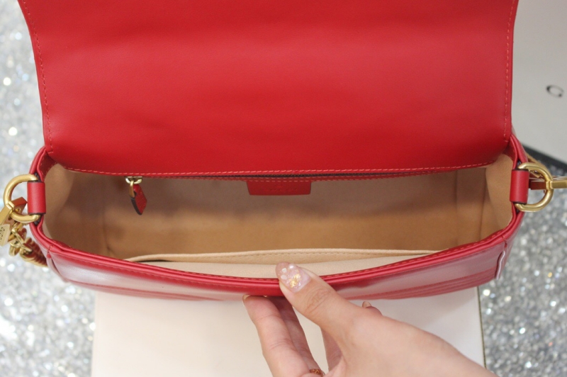 498110 Gucci古馳 GG Marmont系列小號手提包 芙蓉紅