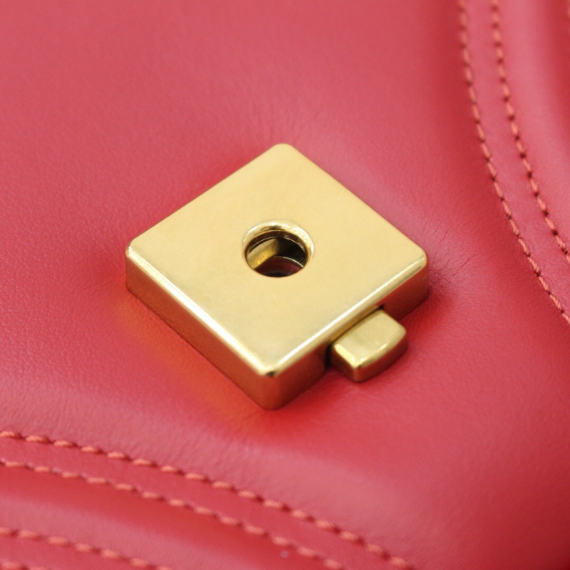 498110 Gucci古馳 GG Marmont系列小號手提包 芙蓉紅