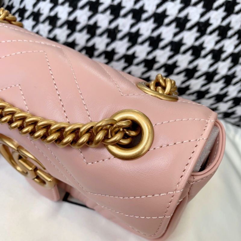 446744 Gucci古馳官網女包 GG Marmont系列迷你手袋 粉色