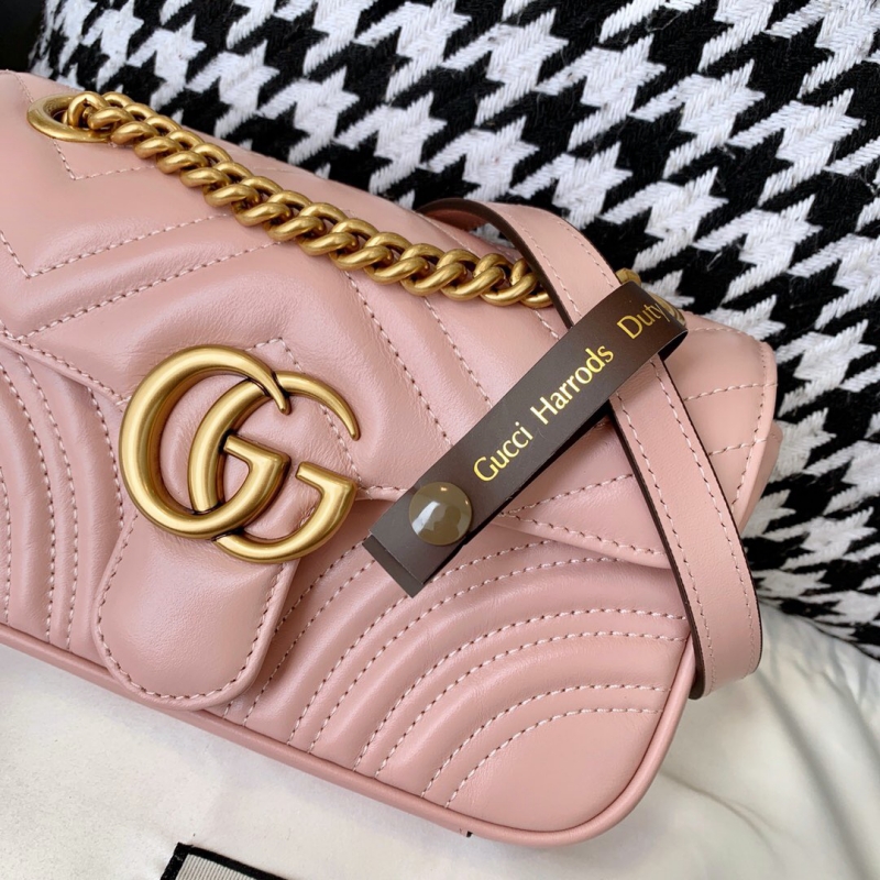 446744 Gucci古馳官網女包 GG Marmont系列迷你手袋 粉色