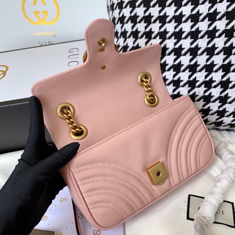 446744 Gucci古馳官網女包 GG Marmont系列迷你手袋 粉色