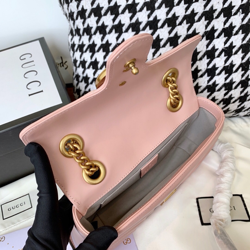 446744 Gucci古馳官網女包 GG Marmont系列迷你手袋 粉色