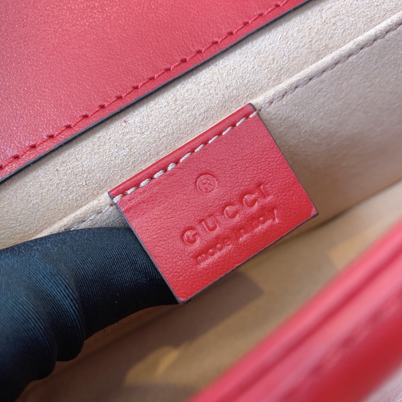 446744 Gucci古馳女包 GG Marmont 絎縫迷你手袋 紅色