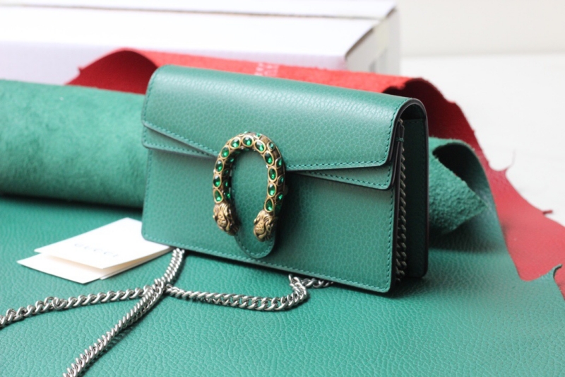 476432 Gucci Dionysus系列皮革超迷你酒神包 綠色