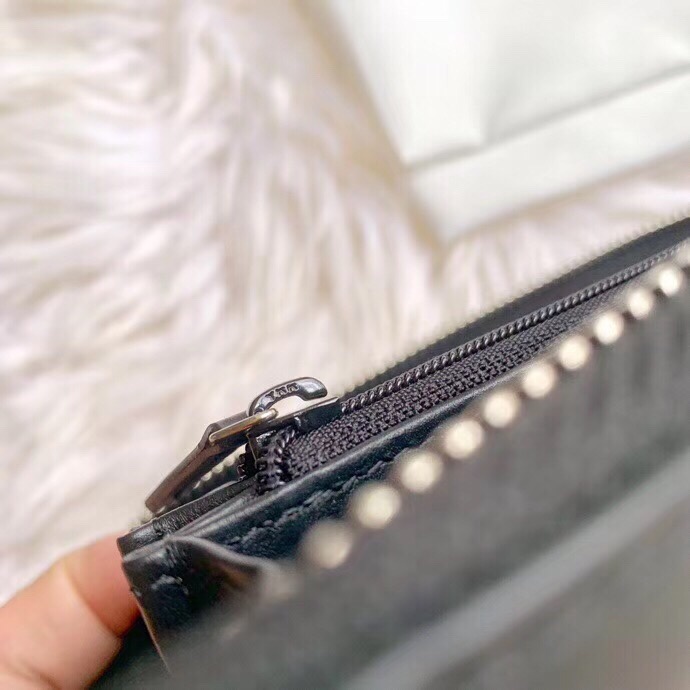 473928 Gucci Signature皮革全拉鏈式錢包 Gucci拉鏈錢夾 黑色