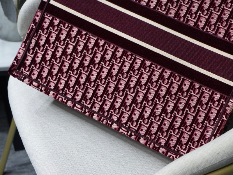 M1286 Dior Book Tote 大號手袋 酒紅色 Oblique 印花