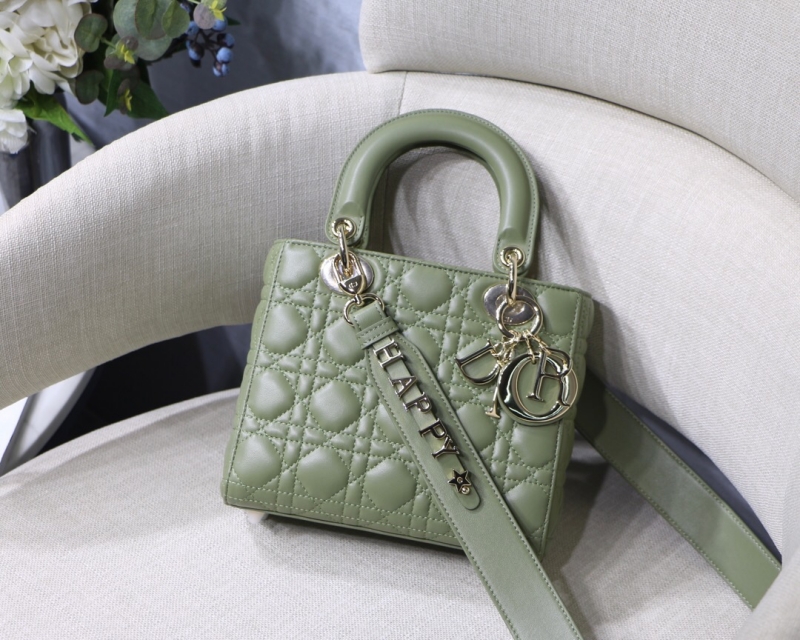 M0538 迪奧Lady Dior MyABCDior 手袋 羊皮革藤格紋 綠色