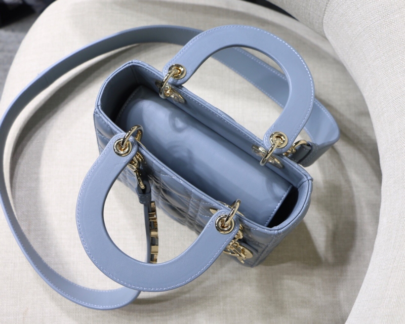 M0538 迪奧Lady Dior MyABCDior 手袋 羊皮革藤格紋 藍色