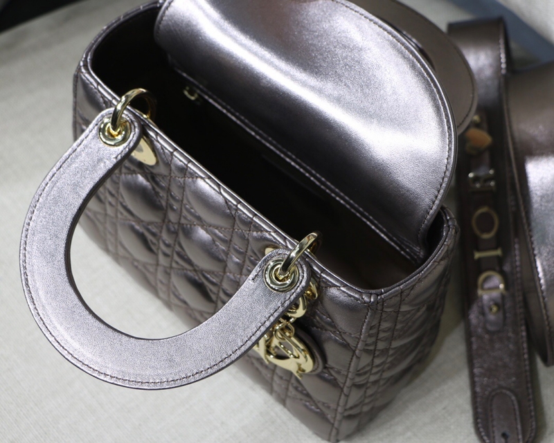 M0538 迪奧Lady Dior MyABCDior 手袋 羊皮革藤格紋 青銅色