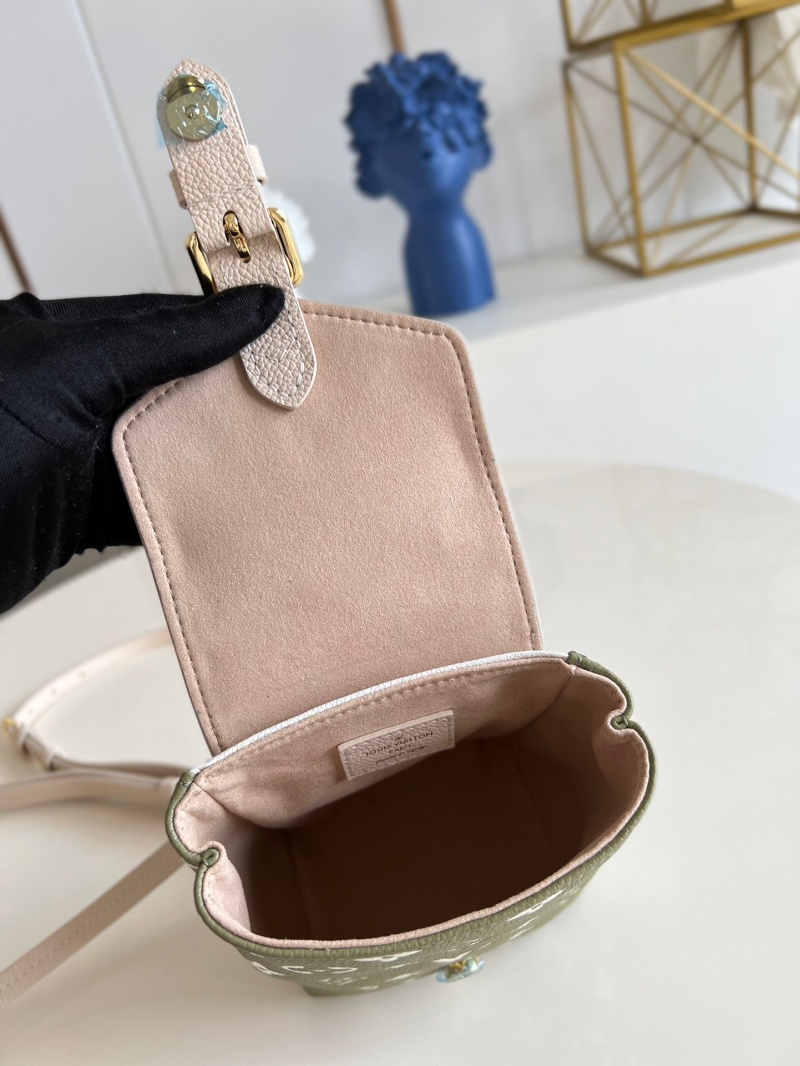 M81351 LV TINY 雙肩包 Monogram 壓紋軟粒面牛皮女士背包 綠色