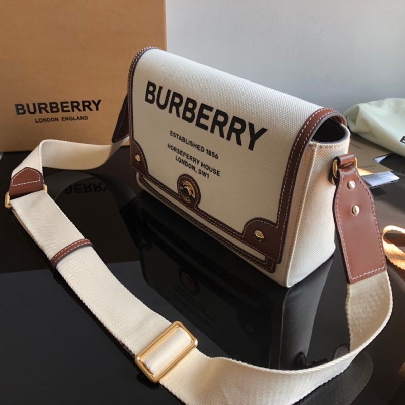80302491 巴寶莉BurberryHorseferry 印花帆布 Note 斜背包 巴寶莉郵差包 棕色