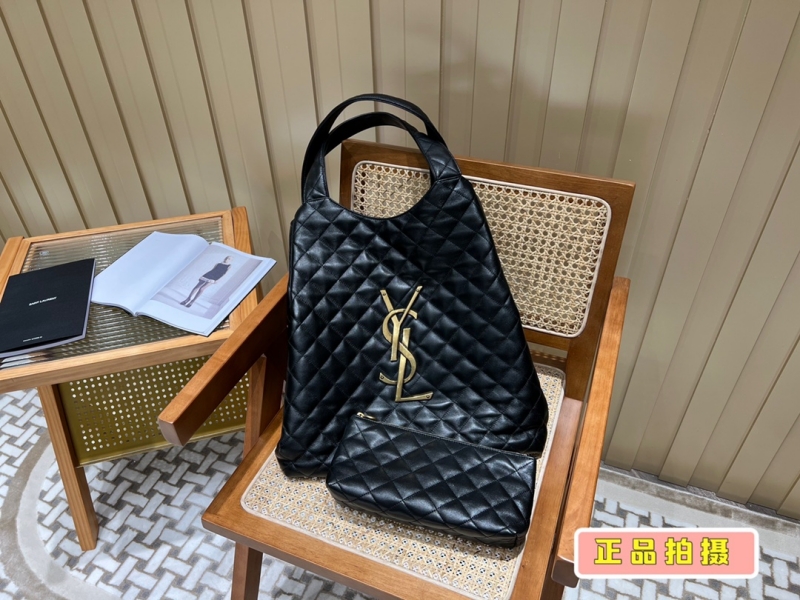 698651 YSL圣羅蘭ICARE加大號絎縫羊皮革購物袋 MAXI購物袋 黑色