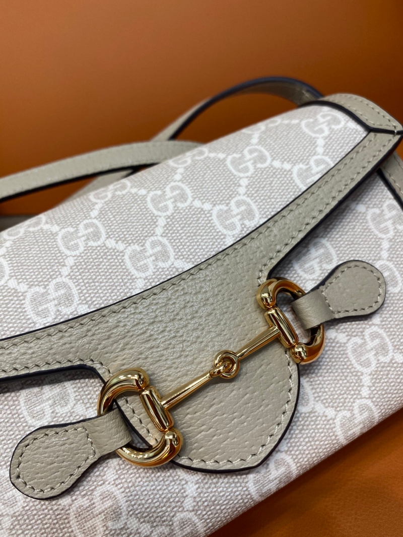699296 Gucci Gucci馬銜扣1955系列迷你手袋 Gucci迷你斜挎包 白色