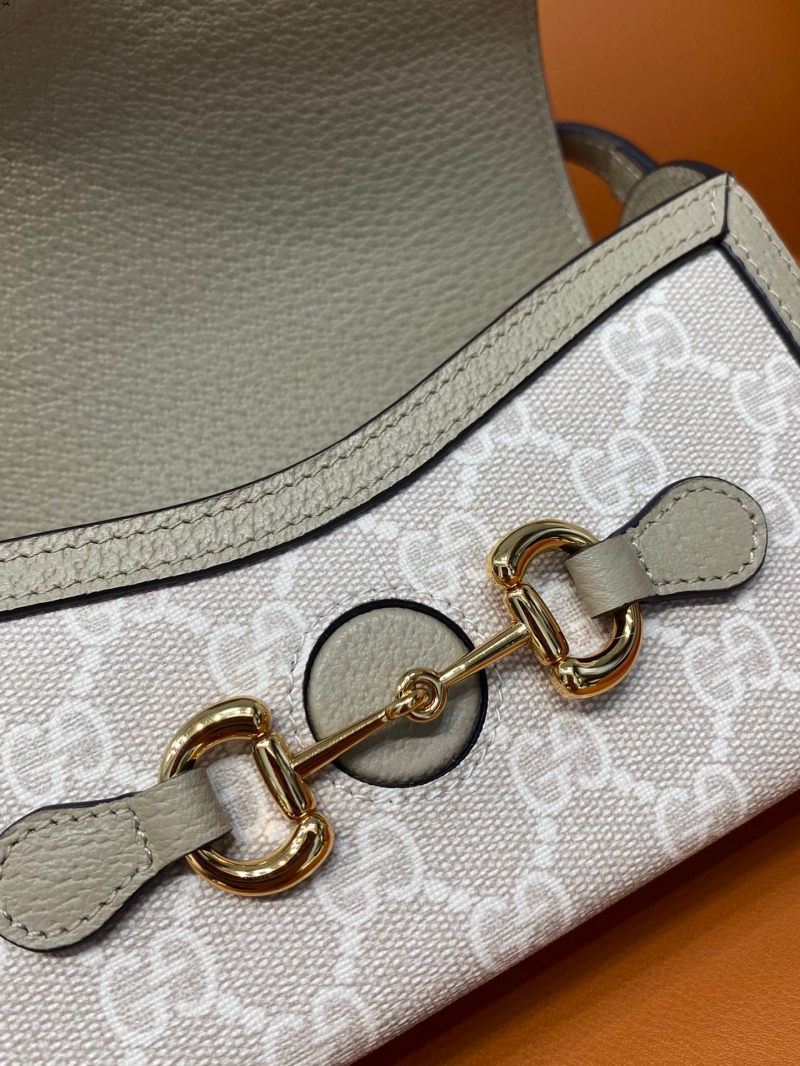 699296 Gucci Gucci馬銜扣1955系列迷你手袋 Gucci迷你斜挎包 白色