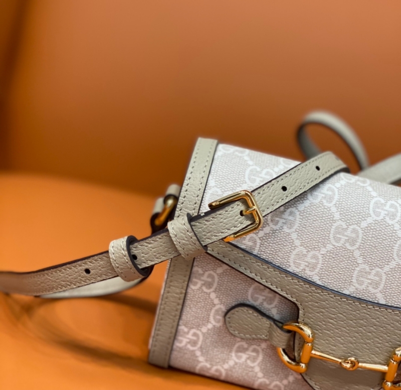 699296 Gucci Gucci馬銜扣1955系列迷你手袋 Gucci迷你斜挎包 白色