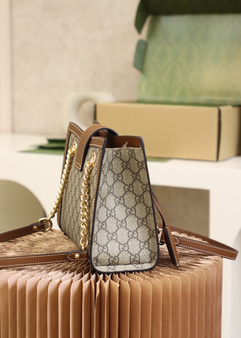 498156 Gucci Padlock系列小號GG肩背包 棕色皮邊