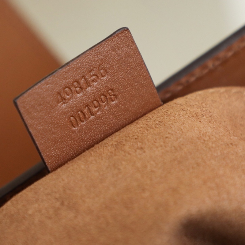 498156 Gucci Padlock系列小號GG肩背包 棕色皮邊