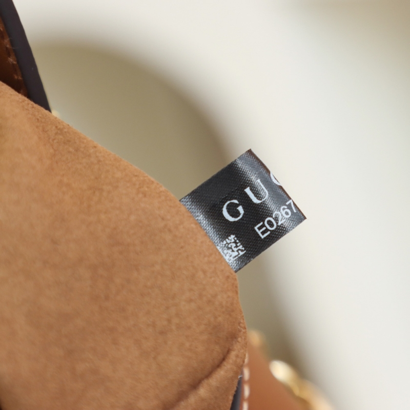 498156 Gucci Padlock系列小號GG肩背包 棕色皮邊