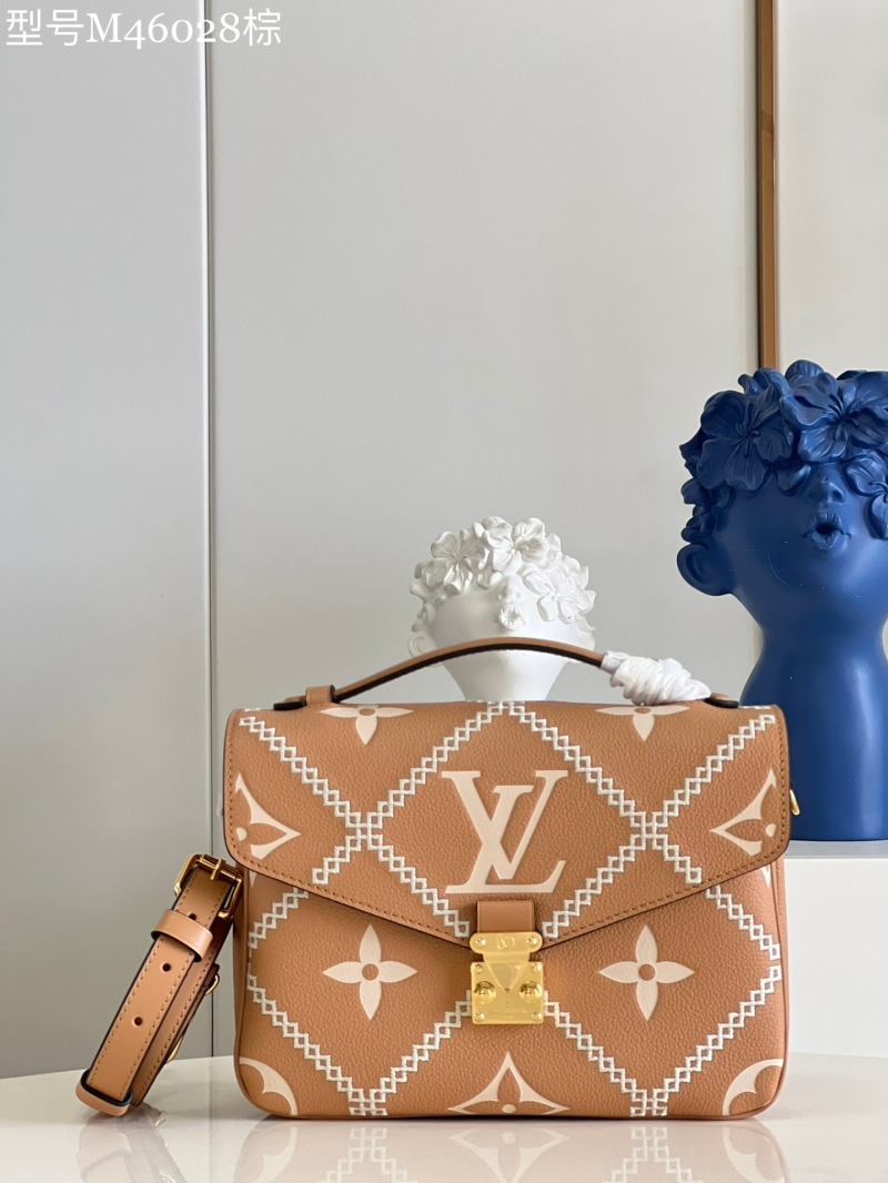 M46018 LV Pochette Metis 手袋 刺繡郵差包 橙色