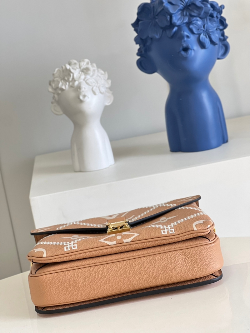 M46018 LV Pochette Metis 手袋 刺繡郵差包 橙色