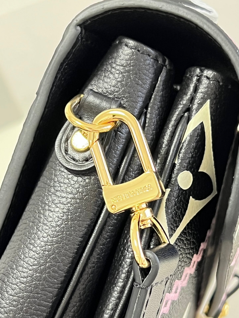 M46028 LV Pochette Metis 手袋 刺繡郵差包 黑色