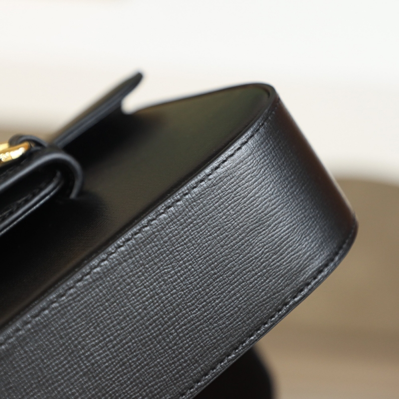 658574 Gucci 馬銜扣1955系列GG迷你手袋 Gucci馬鞍包 黑色皮革