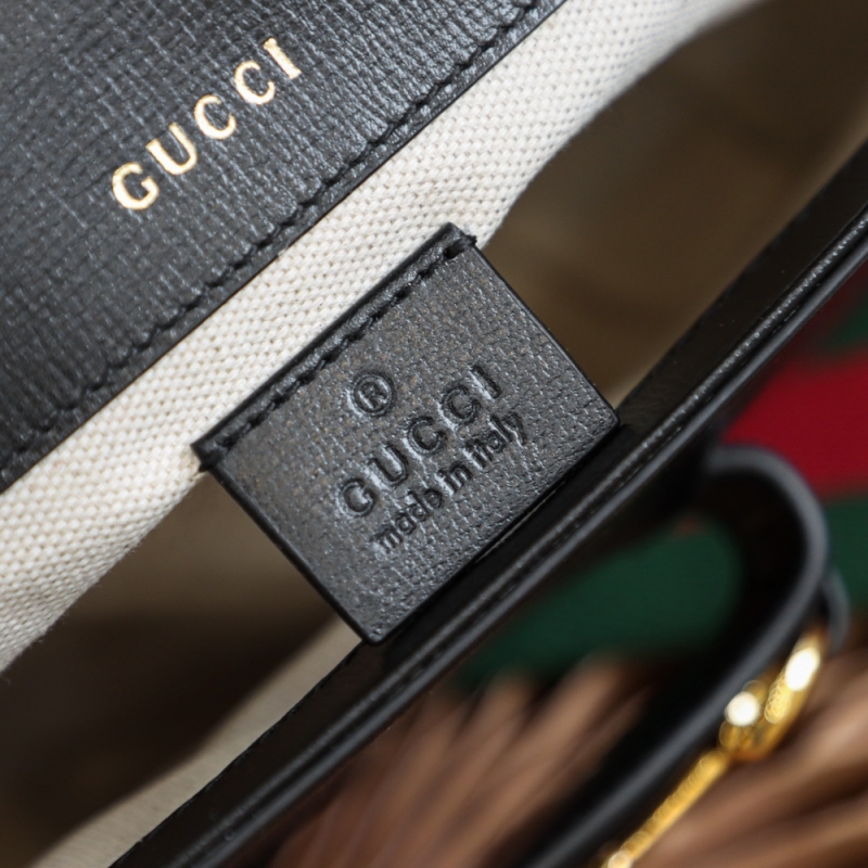 658574 Gucci 馬銜扣1955系列GG迷你手袋 Gucci馬鞍包 黑色皮革
